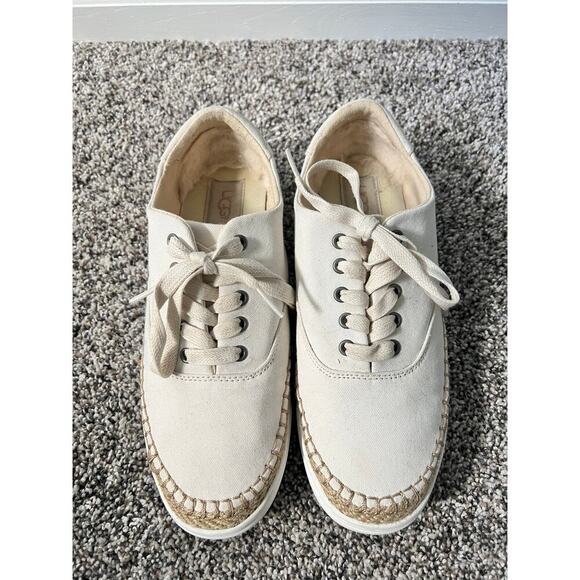 UGG Australia eyan 11 white wall canvas sneakers women's size 8.5 - Picture 3 of 7
